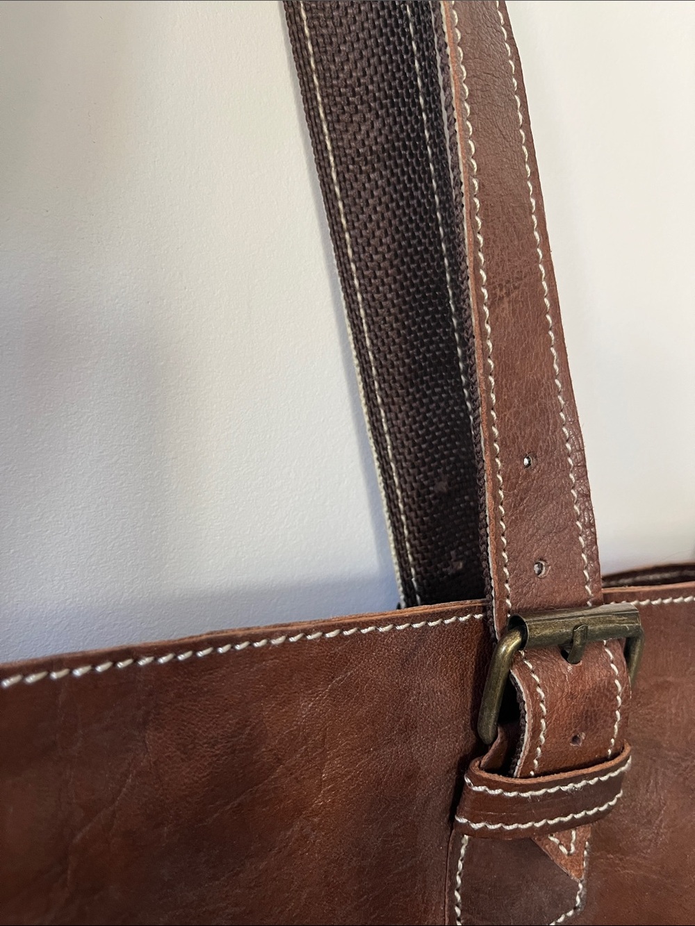 Sunburst Hanmade Brown Leather Tote Bag - Picture 4 of 8